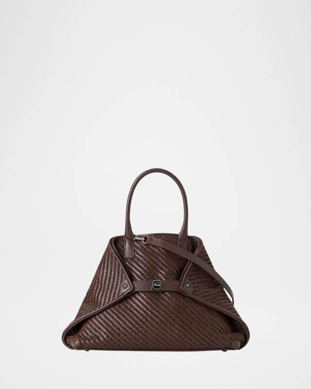 Small Woven Leather Tote Bag